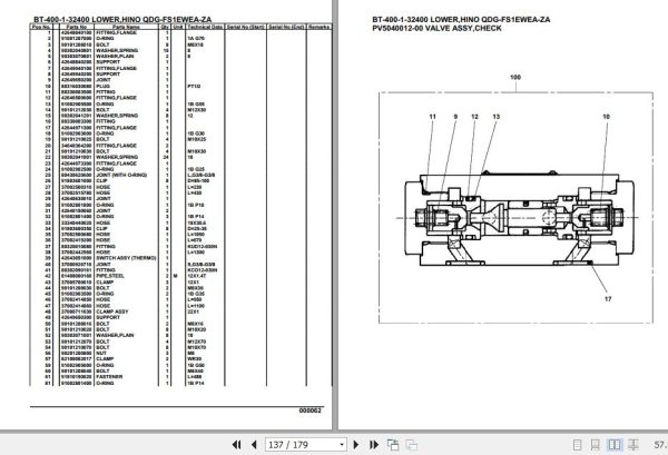 Tadano Crane BT 400 1 32400 Lower Hino QDG FS1EWEA ZA Parts Catalog 2