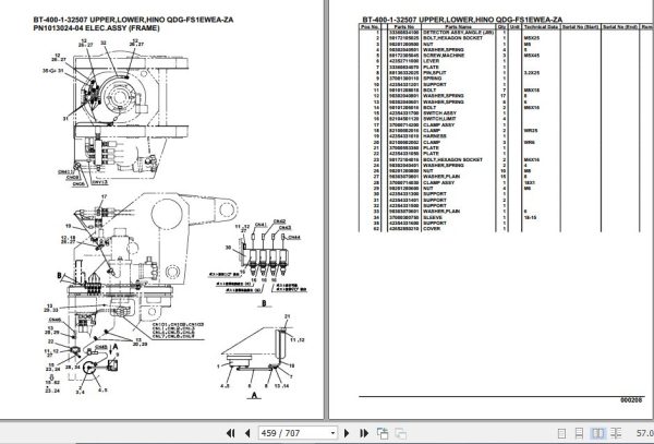 Tadano Crane BT 400 1 32507 Upper Lower Hino QDG FS1EWEA ZA Parts Catalog 2