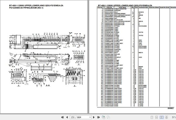 Tadano Crane BT 400 1 32606 Upper Lower Hino QDG FS1EWEA ZA Parts Catalog 2