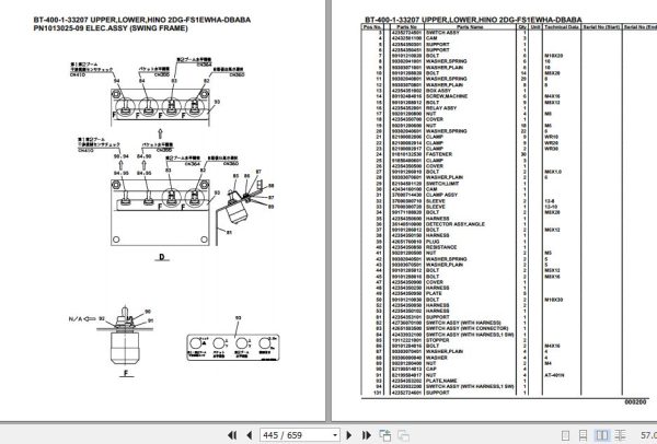 Tadano Crane BT 400 1 33207 Upper Lower Hino 2DG FS1EWHA DBABA Parts Catalog 2