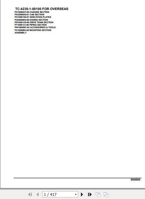 Tadano Crane Carrier TC 4230 1 00100 For Overseas Parts Catalog 1