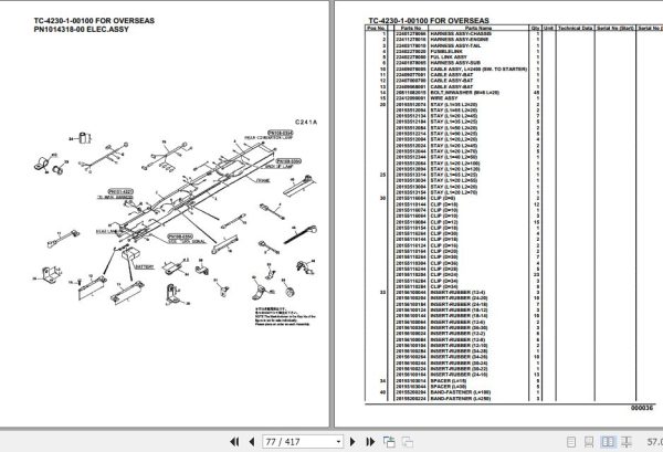 Tadano Crane Carrier TC 4230 1 00100 For Overseas Parts Catalog 2