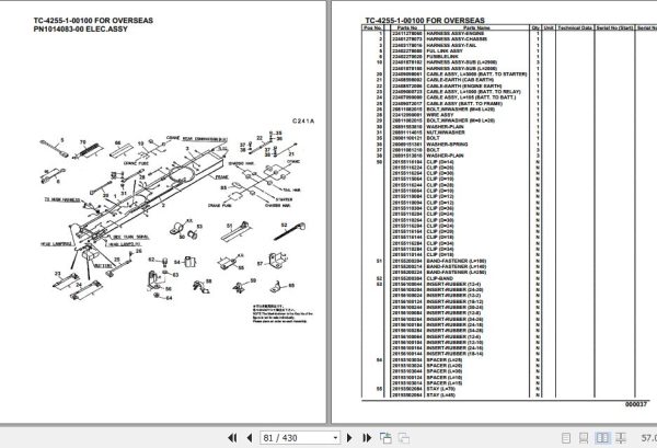 Tadano Crane Carrier TC 4255 1 00100 For Overseas Parts Catalog 2