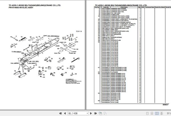 Tadano Crane Carrier TC 4255 1 00300 Parts Catalog 2