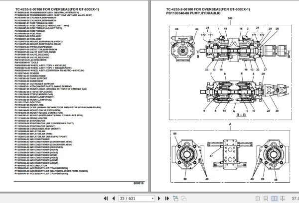 Tadano Crane Carrier TC 4255 2 00100 For Overseas For GT 600EX 1 Parts Catalog 2