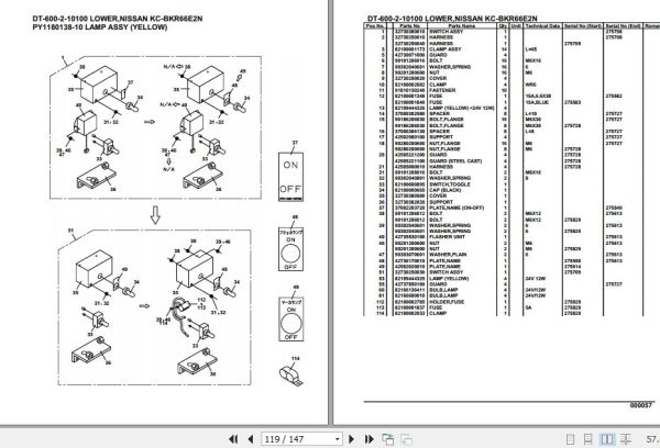 Tadano Crane DT 600 2 10100 Lower Nissan KC BKR66E2N Parts Catalog 2