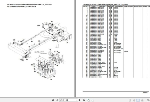 Tadano Crane DT 600 2 20200 Lower Mitsubishi P FE335 U FE335 Parts Catalog 2