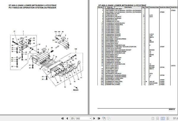 Tadano Crane DT 600 2 20400 Lower Mitsubishi U FE337BHZ Parts Catalog 2