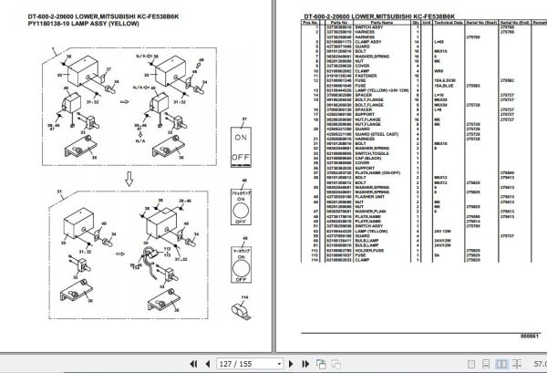 Tadano Crane DT 600 2 20600 Lower Mitsubishi KC FE538B6K Parts Catalog 2
