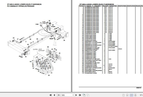 Tadano Crane DT 600 2 40200 Lower Isuzu P NKR58E2N Parts Catalog 2