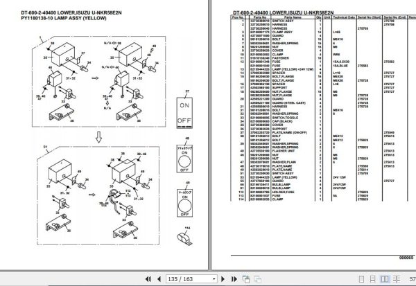 Tadano Crane DT 600 2 40400 Lower Isuzu U NKR58E2N Parts Catalog 2