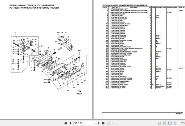 Tadano Crane DT 600 2 40600 Lower Isuzu U NKR66E2N Parts Catalog 2
