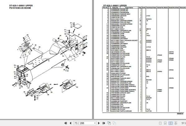 Tadano Crane DT 620 1 00001 Upper Parts Catalog 2