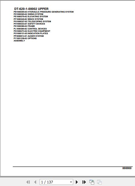 Tadano Crane DT 620 1 00002 Upper Parts Catalog 1