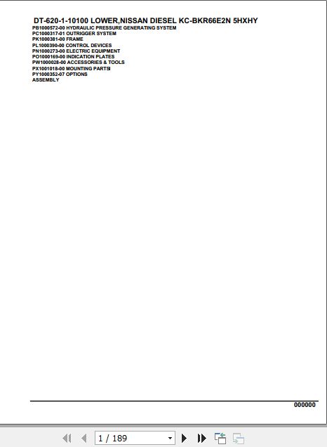 Tadano Crane DT 620 1 10100 Lower Nissan Diesel KC BKR66E2N 5HXHY Parts Catalog 1