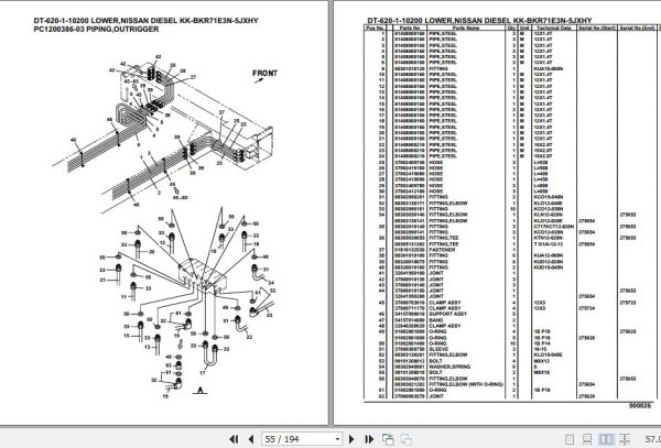 Tadano Crane DT 620 1 10200 Lower Nissan Diesel KK BKR71E3N 5JXHY Parts Catalog 2