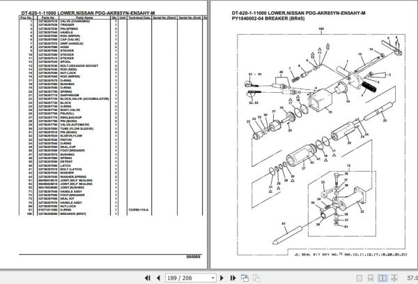Tadano Crane DT 620 1 11000 Lower Nissan PDG AKR85YN EN5AHY M Parts Catalog 2