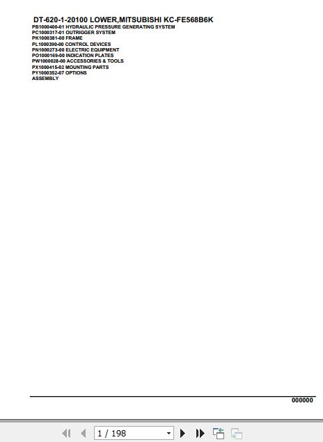 Tadano Crane DT 620 1 20100 Lower Mitsubishi KC FE568B6K Parts Catalog 1