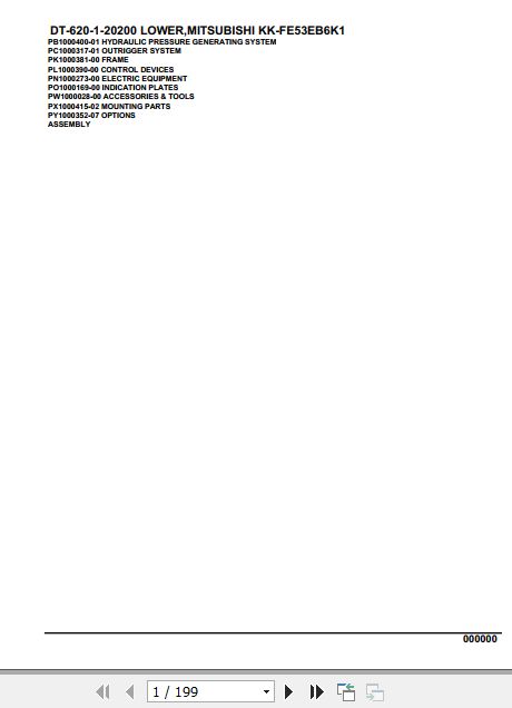 Tadano Crane DT 620 1 20200 Lower Mitsubishi KK FE53EB6K1 Parts Catalog 1