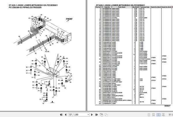 Tadano Crane DT 620 1 20200 Lower Mitsubishi KK FE53EB6K1 Parts Catalog 2