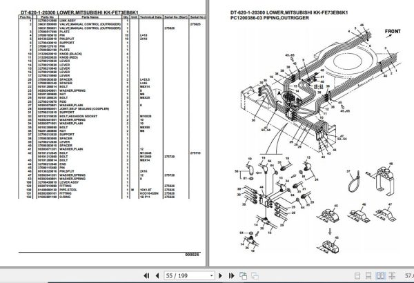 Tadano Crane DT 620 1 20300 Lower Mitsubishi KK FE73EB6K1 Parts Catalog 2