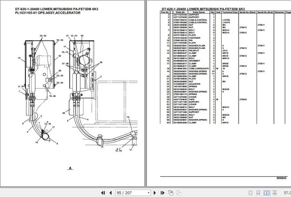 Tadano Crane DT 620 1 20400 Lower Mitsubishi PA FE73DB 6K3 Parts Catalog 2