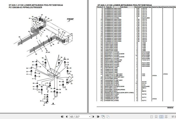 Tadano Crane DT 620 1 21100 Lower Mitsubishi PDG FE73DBY6KA4 Parts Catalog 2