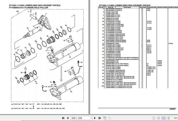 Tadano Crane DT 620 1 31400 Lower Hino SKG XZU600F TKFSC6 Parts Catalog 2