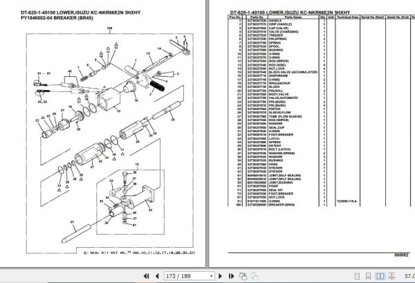 Tadano Crane DT 620 1 40100 Lower Isuzu KC NKR66E2N 5HXHY Parts Catalog 2