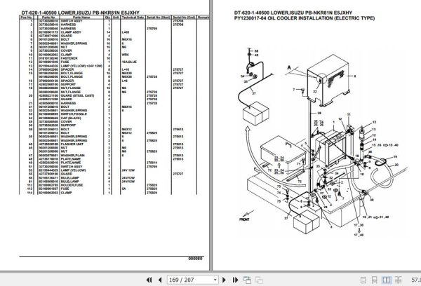 Tadano Crane DT 620 1 40500 Lower Isuzu PB NKR81N E5JXHY Parts Catalog 2