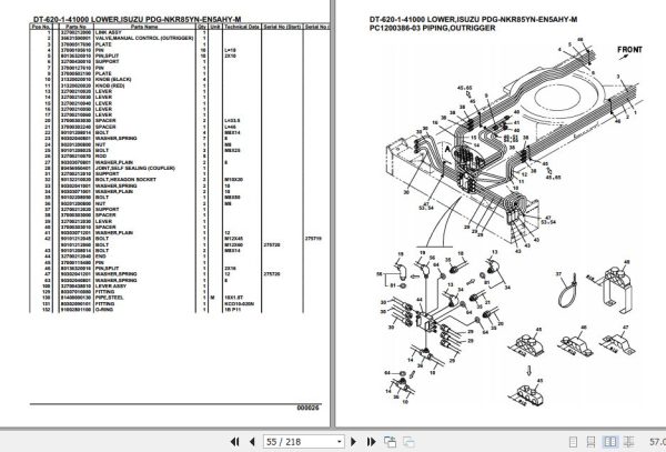 Tadano Crane DT 620 1 41000 Lower Isuzu PDG NKR85YN EN5AHY M Parts Catalog 2