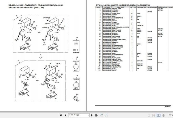 Tadano Crane DT 620 1 41300 Lower Isuzu PDG NKR85YN EN5AHY M Parts Catalog 2