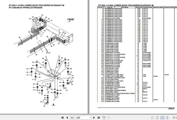 Tadano Crane DT 620 1 41400 Lower Isuzu PDG NKR85YN EN5AHY M Parts Catalog 2