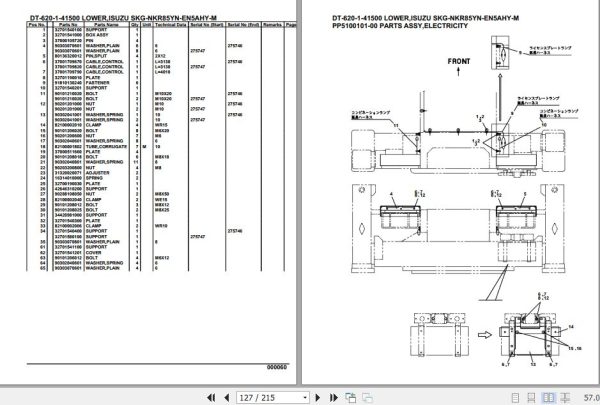 Tadano Crane DT 620 1 41500 Lower Isuzu SKG NKR85YN EN5AHY M Parts Catalog 2
