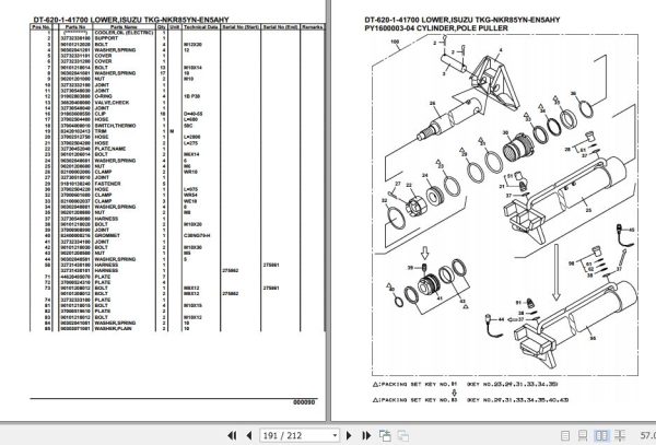 Tadano Crane DT 620 1 41700 Lower Isuzu TKG NKR85YN EN5AHY Parts Catalog 2