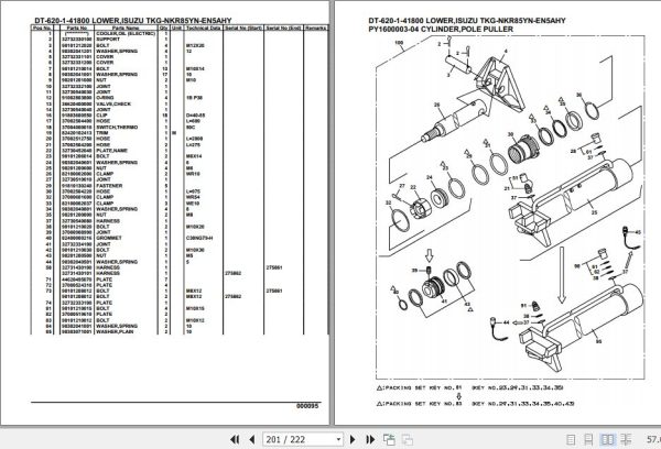 Tadano Crane DT 620 1 41800 Lower Isuzu TKG NKR85YN EN5AHY Parts Catalog 2