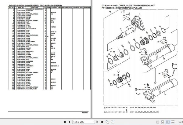 Tadano Crane DT 620 1 41900 Lower Isuzu TPG NKR85N EN5AHY Parts Catalog 2