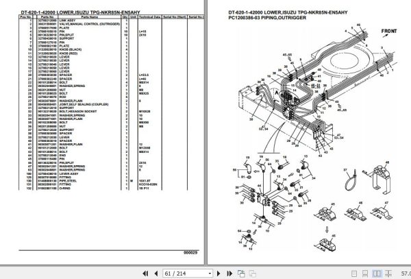 Tadano Crane DT 620 1 42000 Lower Isuzu TPG NKR85N EN5AHY Parts Catalog 2