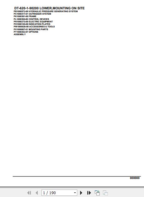 Tadano Crane DT 620 1 90200 Lower Mounting On Site Parts Catalog 1