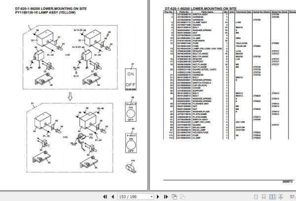Tadano Crane DT 620 1 90200 Lower Mounting On Site Parts Catalog 2