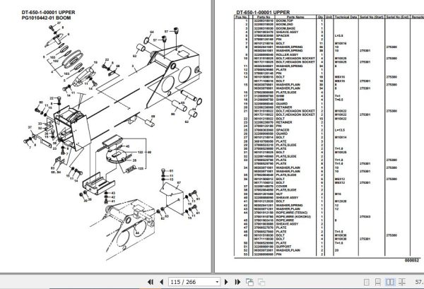 Tadano Crane DT 650 1 00001 Upper Parts Catalog 2