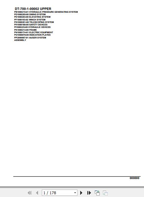 Tadano Crane DT 700 1 00002 Upper Parts Catalog 1
