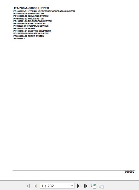 Tadano Crane DT 700 1 00006 Upper Parts Catalog 1