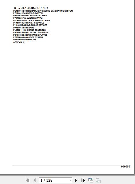 Tadano Crane DT 700 1 00050 Upper Parts Catalog 1