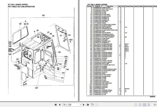 Tadano Crane DT 700 1 00050 Upper Parts Catalog 2