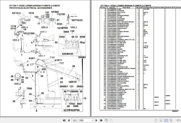 Tadano Crane DT 700 1 10300 Lower Nissan P CM87E U CM87E Parts Catalog 2