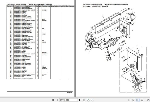 Tadano Crane DT 700 1 10906 Upper Lower Nissan MKB210EHHB Parts Catalog 2