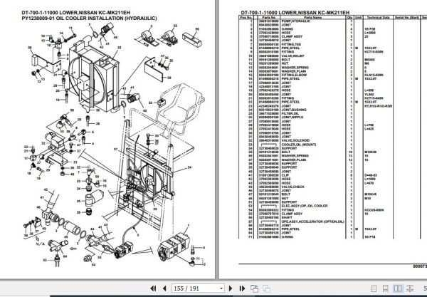 Tadano Crane DT 700 1 11000 Lower Nissan KC MK211EH Parts Catalog 2