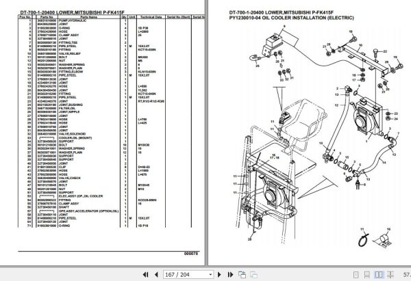 Tadano Crane DT 700 1 20400 Lower Mitsubishi P FK415F Parts Catalog 2