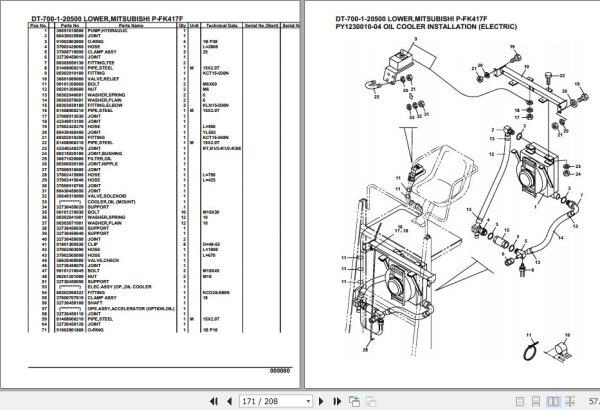 Tadano Crane DT 700 1 20500 Lower Mitsubishi P FK417F Parts Catalog 2